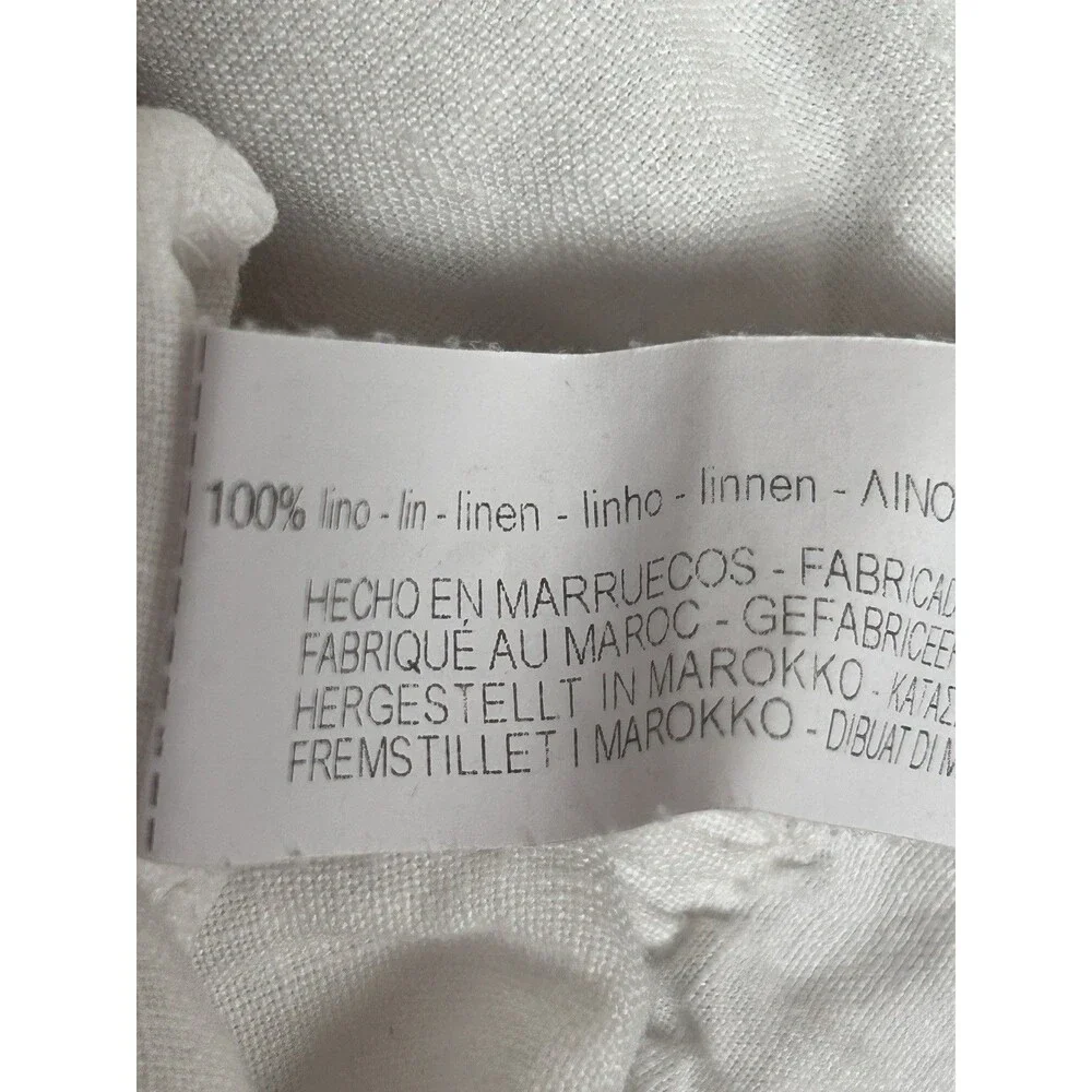Zara trf collection linen cottagecore peasant top crop top puff sleeve Womens S
